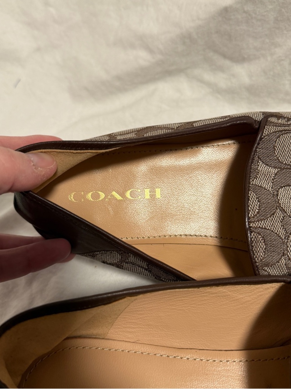 Coach Hanna Loafers Brown Signature Jacquard Pattern Womens 10 - Picture 4 of 5